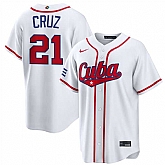 Men's Cuba Baseball #21 Naykel Cruz White 2026 World Baseball Classic Home Stadium Stitched Jersey,baseball caps,new era cap wholesale,wholesale hats