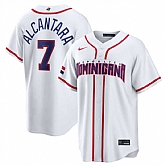 Men's Dominican Republic Baseball #7 Sandy Alcantara White 2026 World Baseball Classic Home Stadium Stitched Jersey,baseball caps,new era cap wholesale,wholesale hats