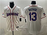 Men's Dominican Republic Baseball #13 Manny Machado White 2026 World Baseball Classic Home Stadium Stitched Jersey,baseball caps,new era cap wholesale,wholesale hats