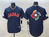 Men's Japan Baseball Team Big Logo Navy 2026 World Baseball Classic Road Stadium Stitched Jersey,baseball caps,new era cap wholesale,wholesale hats