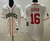 Men's Mexico #16 Jarren Duran White 2026 World Baseball Classic Cool Base Jersey,baseball caps,new era cap wholesale,wholesale hats