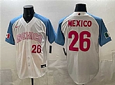 Men's Mexico Baseball #26 Mexico White 2026 World Baseball Classic Home Stadium Stitched Jersey,baseball caps,new era cap wholesale,wholesale hats