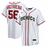 Men's Mexico Baseball #56 Randy Arozarena White 2026 World Baseball Classic Home Stadium Stitched Jersey,baseball caps,new era cap wholesale,wholesale hats