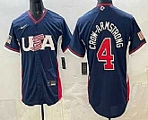 Men's USA #4 Pete Crow-Armstrong Navy 2026 World Baseball Classic Cool Base Jersey,baseball caps,new era cap wholesale,wholesale hats