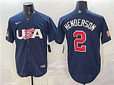 Men's USA Baseball #2 Gunnar Henderson Navy World Baseball Classic Stitched Jersey,baseball caps,new era cap wholesale,wholesale hats