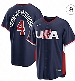 Men's USA Baseball #4 Crow-Armstrong Navy 2026 World Baseball Classic Road Stadium Stitched Jersey,baseball caps,new era cap wholesale,wholesale hats