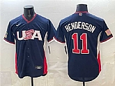 Men's USA Baseball #11 Gunnar Henderson Navy 2026 World Baseball Classic Road Stadium Stitched Jersey,baseball caps,new era cap wholesale,wholesale hats