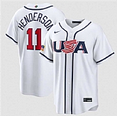Men's USA Baseball #11 Gunnar Henderson White 2026 World Baseball Classic Home Stadium Stitched Jersey,baseball caps,new era cap wholesale,wholesale hats