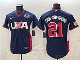 Men's USA Baseball #21 Crow-Armstrong Navy 2026 World Baseball Classic United States 250th Anniversary Patch Road Stadium Stitched Jersey,baseball caps,new era cap wholesale,wholesale hats