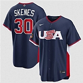 Men's USA Baseball #30 Paul Skenes Navy 2026 World Baseball Classic Road Stadium Stitched Jersey,baseball caps,new era cap wholesale,wholesale hats