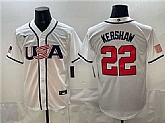 Men's USA Baseball #22 Clayton Kershaw White 2026 World Baseball Classic Home Stadium Stitched Jersey,baseball caps,new era cap wholesale,wholesale hats