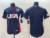 Men's USA Baseball Blank Navy 2026 World Baseball Classic United States 250th Anniversary Patch Road Stadium Stitched Jersey,baseball caps,new era cap wholesale,wholesale hats