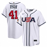 Men's USA Baseball #41 Joe Ryan White 2026 World Baseball Classic Home Stadium Stitched Jersey,baseball caps,new era cap wholesale,wholesale hats