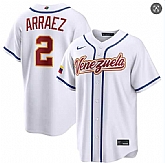 Men's Venezuela Baseball #2 Luis Arraez White 2026 World Baseball Classic Home Stadium Stitched Jersey,baseball caps,new era cap wholesale,wholesale hats
