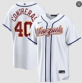 Men's Venezuela Baseball #40 Willson Contreras White 2026 World Baseball Classic Home Stadium Stitched Jersey,baseball caps,new era cap wholesale,wholesale hats