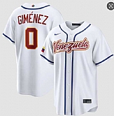 Men's Venezuela Baseball #0 Andres Gimenez White 2026 World Baseball Classic Home Stadium Stitched Jersey,baseball caps,new era cap wholesale,wholesale hats