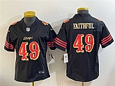 Youth San Francisco 49ers #49 Faithful Black 2025 F.U.S.E. Rivalries Vapor Limited Stitched Jersey,baseball caps,new era cap wholesale,wholesale hats
