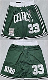 Boston Celtics #33 Larry Bird Green Shorts (Run Small),baseball caps,new era cap wholesale,wholesale hats