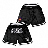 Brooklyn Nets Just Don Black Shorts (Run Small),baseball caps,new era cap wholesale,wholesale hats