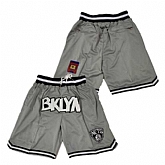 Brooklyn Nets Just Don Gray Shorts (Run Small),baseball caps,new era cap wholesale,wholesale hats