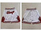 Chicago Bulls 1997-98 White With Chicago AU Throwback Shorts (Run Small),baseball caps,new era cap wholesale,wholesale hats