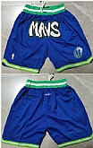 Dallas Mavericks Blue Stitched Shorts (Run Small),baseball caps,new era cap wholesale,wholesale hats