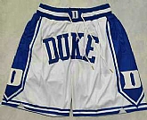 Duke Blue Devils White Just Don Shorts (Run Small),baseball caps,new era cap wholesale,wholesale hats
