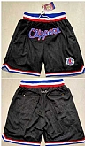 Los Angeles Clippers Black Stitched Shorts (Run Small),baseball caps,new era cap wholesale,wholesale hats