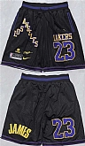 Los Angeles Lakers #23 LeBron James Black 2025 Shorts (Run Small),baseball caps,new era cap wholesale,wholesale hats