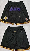 Los Angeles Lakers Black Stitched Shorts (Run Small),baseball caps,new era cap wholesale,wholesale hats