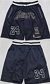 Los Angeles Lakers #24 Kobe Bryant Black 2025 Shorts (Run Small),baseball caps,new era cap wholesale,wholesale hats