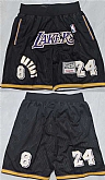 Los Angeles Lakers #24 Kobe Bryant Black Stitched Shorts (Run Small),baseball caps,new era cap wholesale,wholesale hats