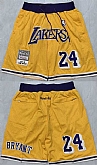 Los Angeles Lakers #24 Kobe Bryant Yellow Shorts (Run Small),baseball caps,new era cap wholesale,wholesale hats