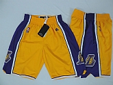 Los Angeles Lakers NBA Shorts (Run Small) Yellow-Purple,baseball caps,new era cap wholesale,wholesale hats