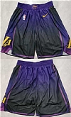 Los Angeles Lakers Purple Black Shorts (Run Small),baseball caps,new era cap wholesale,wholesale hats