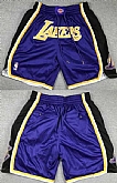 Los Angeles Lakers Purple Black Stitched Shorts (Run Small),baseball caps,new era cap wholesale,wholesale hats