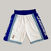 Los Angeles Lakers White Throwback Shorts (Run Small),baseball caps,new era cap wholesale,wholesale hats