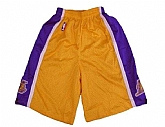Los Angeles Lakers Yellow Stitched Shorts (Run Small),baseball caps,new era cap wholesale,wholesale hats