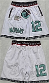 Memphis Grizzlies #12 Ja Morant White 2025 Shorts (Run Small),baseball caps,new era cap wholesale,wholesale hats