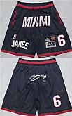 Miami Heat #6 LeBron James Black Shorts (Run Small),baseball caps,new era cap wholesale,wholesale hats