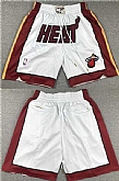 Miami Heat White Stitched Shorts (Run Small),baseball caps,new era cap wholesale,wholesale hats