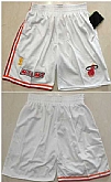 Miami Heat White Stitched Stitched Shorts (Run Small),baseball caps,new era cap wholesale,wholesale hats