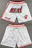 Miami Heat White Shorts (Run Small),baseball caps,new era cap wholesale,wholesale hats