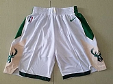 Milwaukee Bucks White Nike Shorts (Run Small),baseball caps,new era cap wholesale,wholesale hats