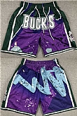 Milwaukee Bucks Purple Green Shorts (Run Small),baseball caps,new era cap wholesale,wholesale hats