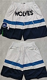 Minnesota Timberwolves White Shorts (Run Small),baseball caps,new era cap wholesale,wholesale hats