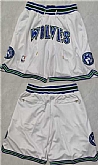 Minnesota Timberwolves White Stitched Shorts (Run Small),baseball caps,new era cap wholesale,wholesale hats