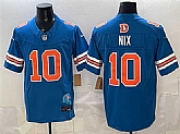Men's Denver Broncos #10 Bo Nix Blue F.U.S.E. With Patch Throwback Vapor Limited Stitched Jersey,baseball caps,new era cap wholesale,wholesale hats