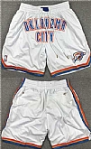 Oklahoma City Thunder White Shorts (Run Small),baseball caps,new era cap wholesale,wholesale hats