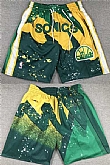 Oklahoma City Thunder Green SuperSonics Shorts (Run Small),baseball caps,new era cap wholesale,wholesale hats